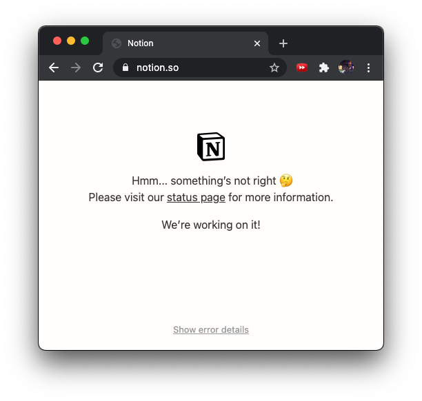 Notion homepage